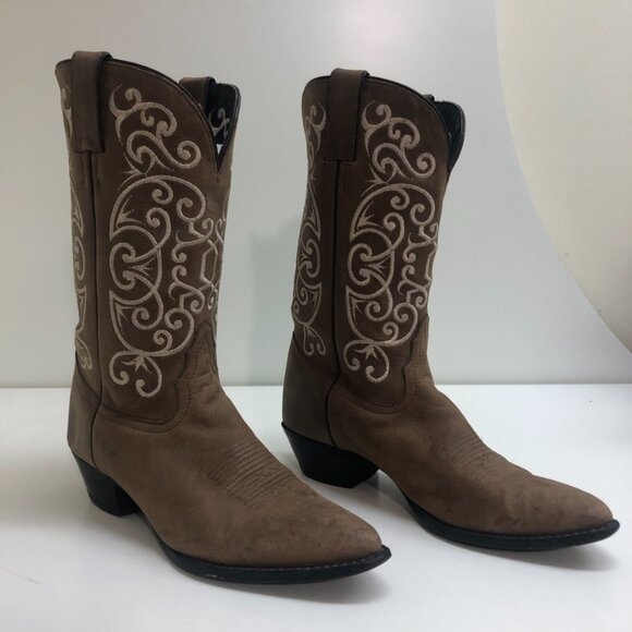Tony Lama 11" Western Cowboy / Cowgirl Boot Embroidered Detail Women's Size 7.5 - Picture 4 of 12